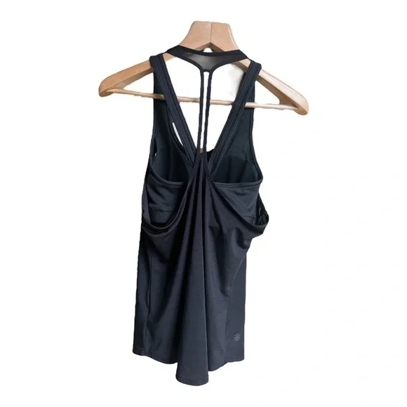 Athleta Women’s Black 2 in 1 Attached Cross Back Bra and Tank Top, Size Small - Picture 2 of 8
